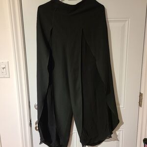 Emporio Armani wide leg sheer panel overlapping palazzo pants